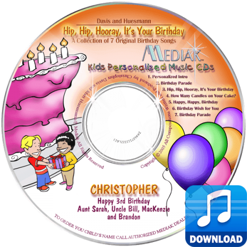 Personalized Digital MP3 Birthday Songs for kids