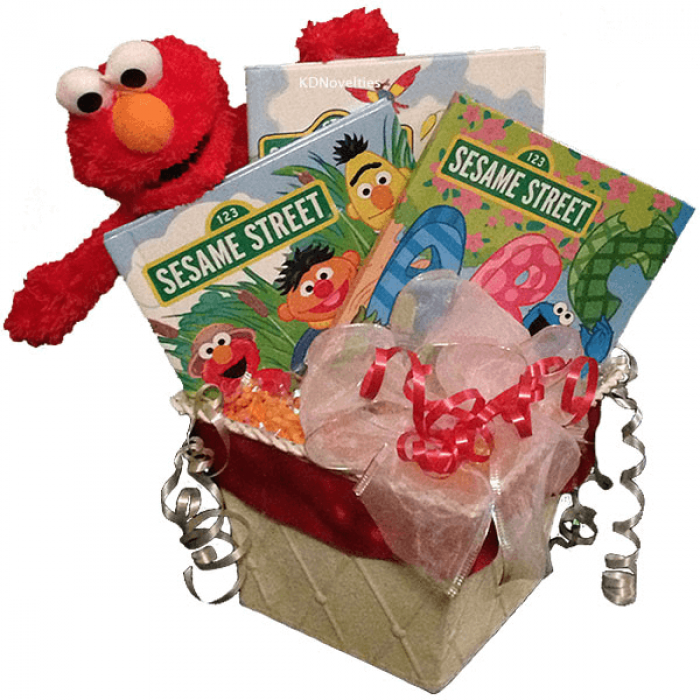 Elmo Gift Basket - Personalized Children's Books