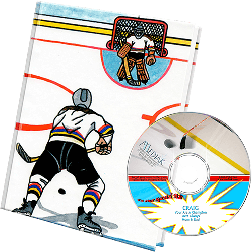 Hockey Personalized Book and Music Gift Set