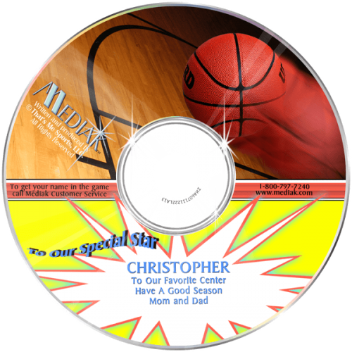 Personalized Basketball Music CD for Kids