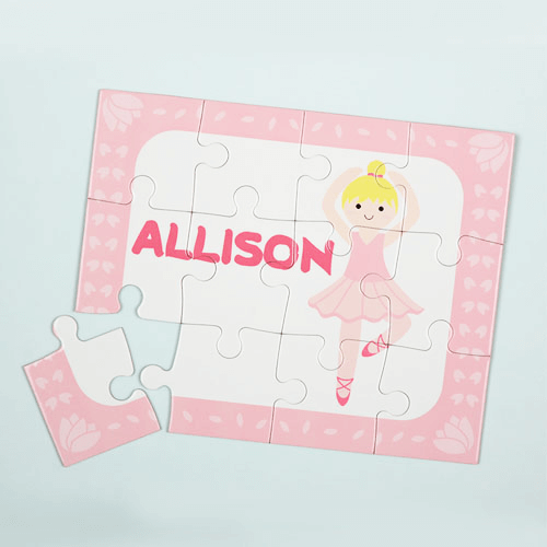 Blonde Ballerina Personalized Kids Jigsaw Puzzle