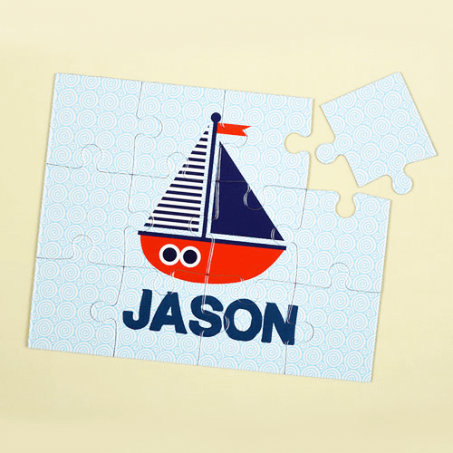 Sail Boat Personalized Kids Jigsaw Puzzle