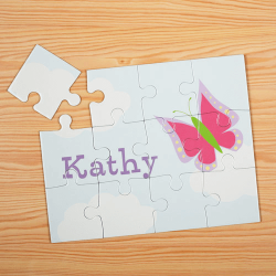 Butterfly Personalized Kids Jigsaw Puzzle