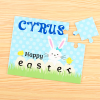 Easter Bunny Blue Personalized Puzzle