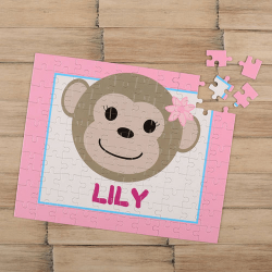 Monkey Girl Personalized Children's Jigsaw Puzzle