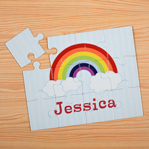 Rainbow Personalized Kids Jigsaw Puzzle