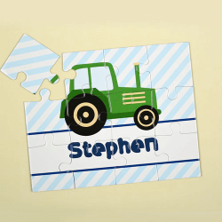 Green Truck Personalized Kids Jigsaw Puzzle